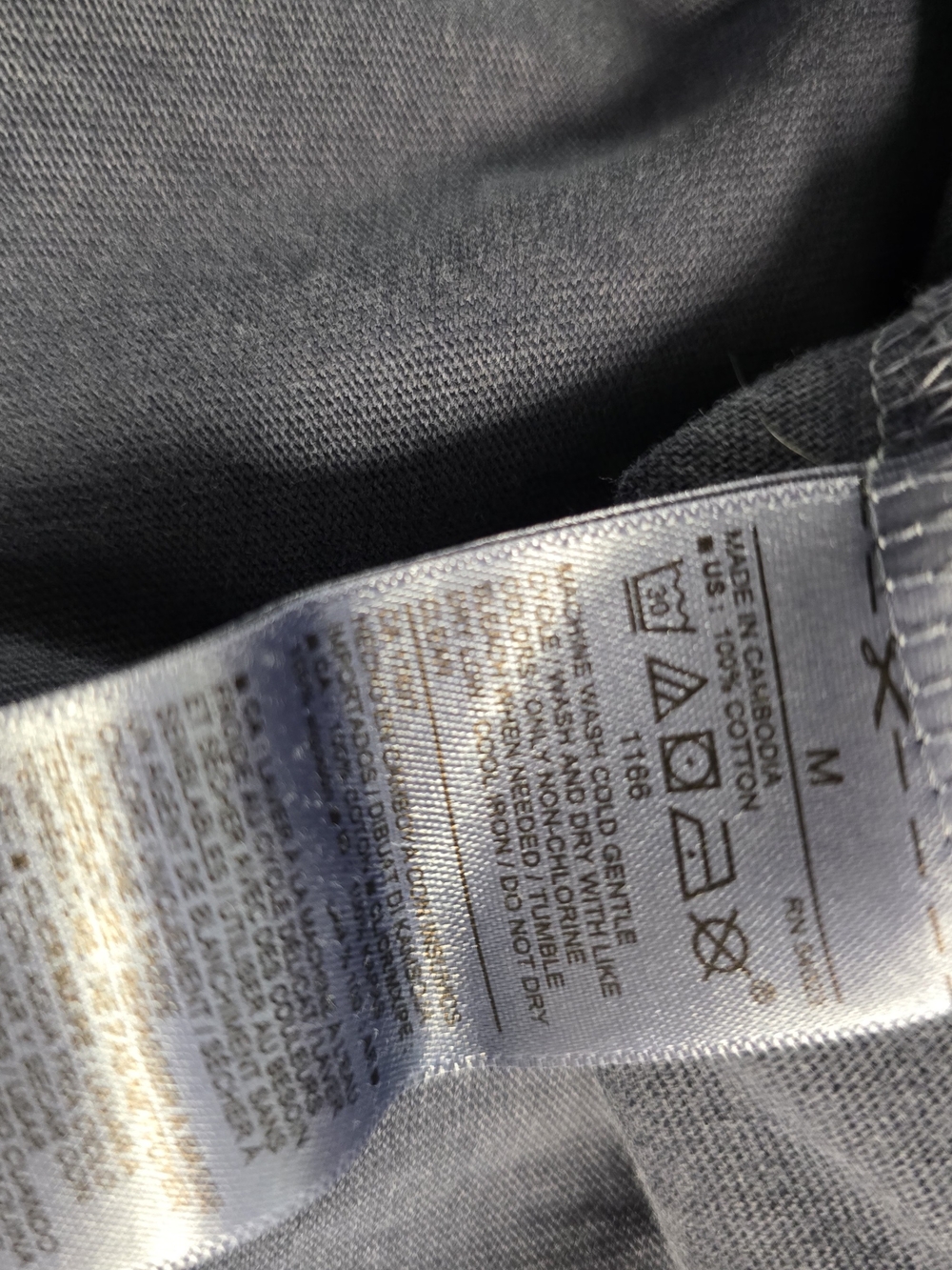 Old Navy Short-Sleeve Midi T-Shirt Dress Gray/blue Cotton Acid Wash Women - Picture 5 of 9